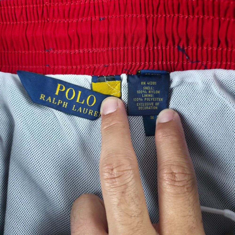 Polo Ralph Lauren Swim Trunks Mens L Navy Blue Red Pony 6